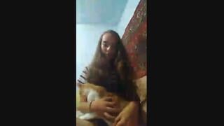 Алина показывает сисечки в перископе periscope