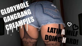 Gloryhole gangbang creampie latina milf doing hard!